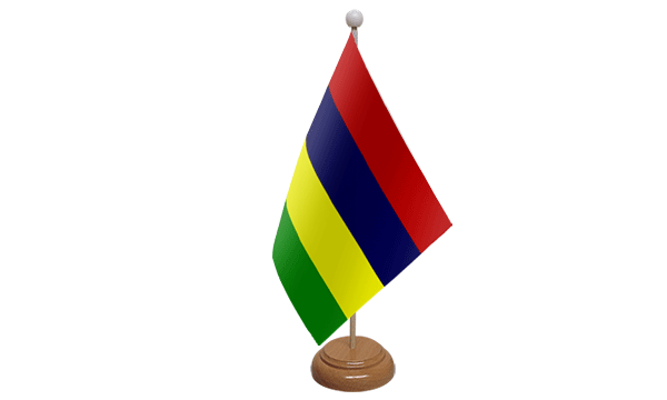 Mauritius Small Flag with Wooden Stand